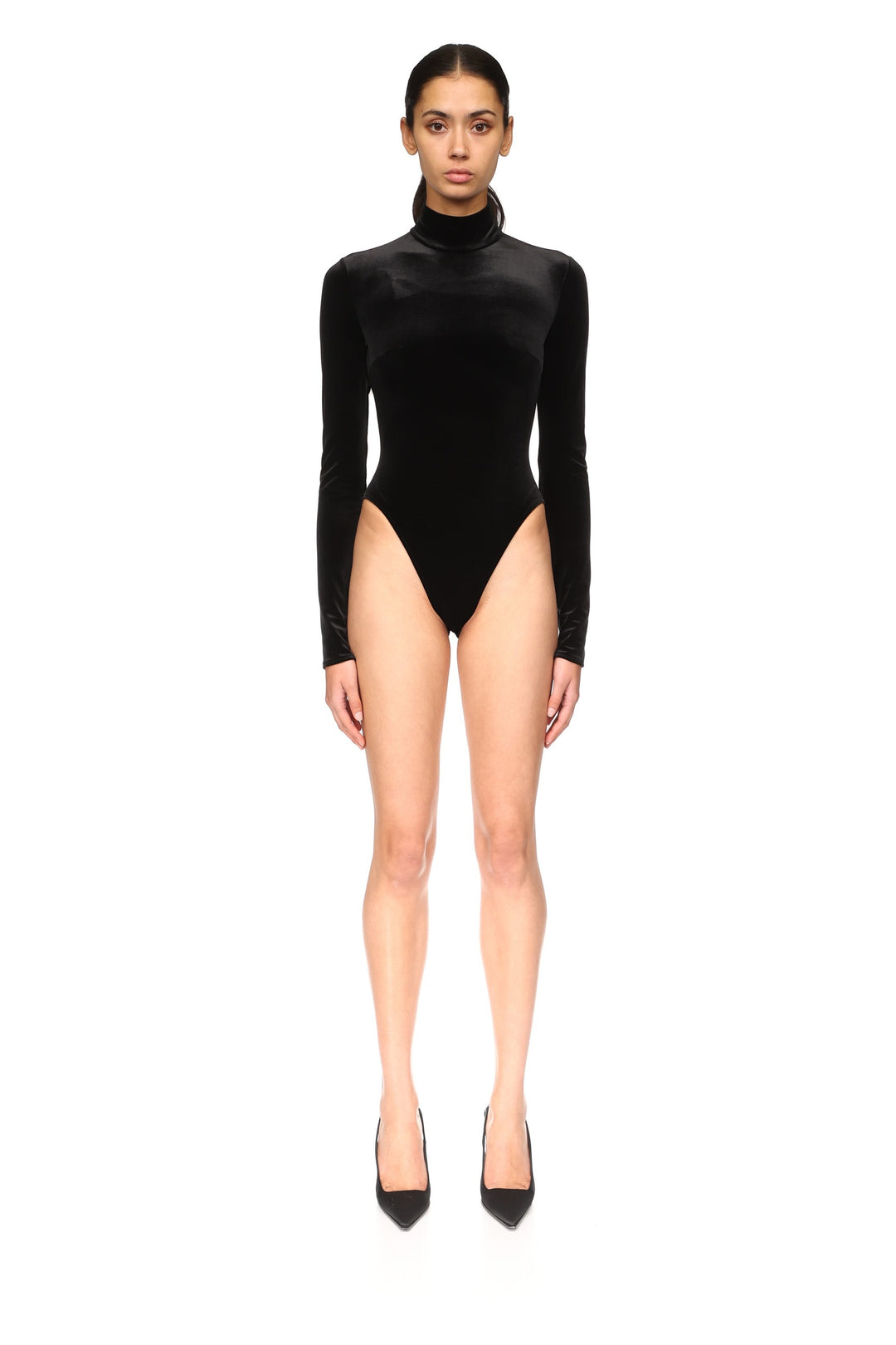 LONG SLEEVE VELVET JERSEY BODYSUIT