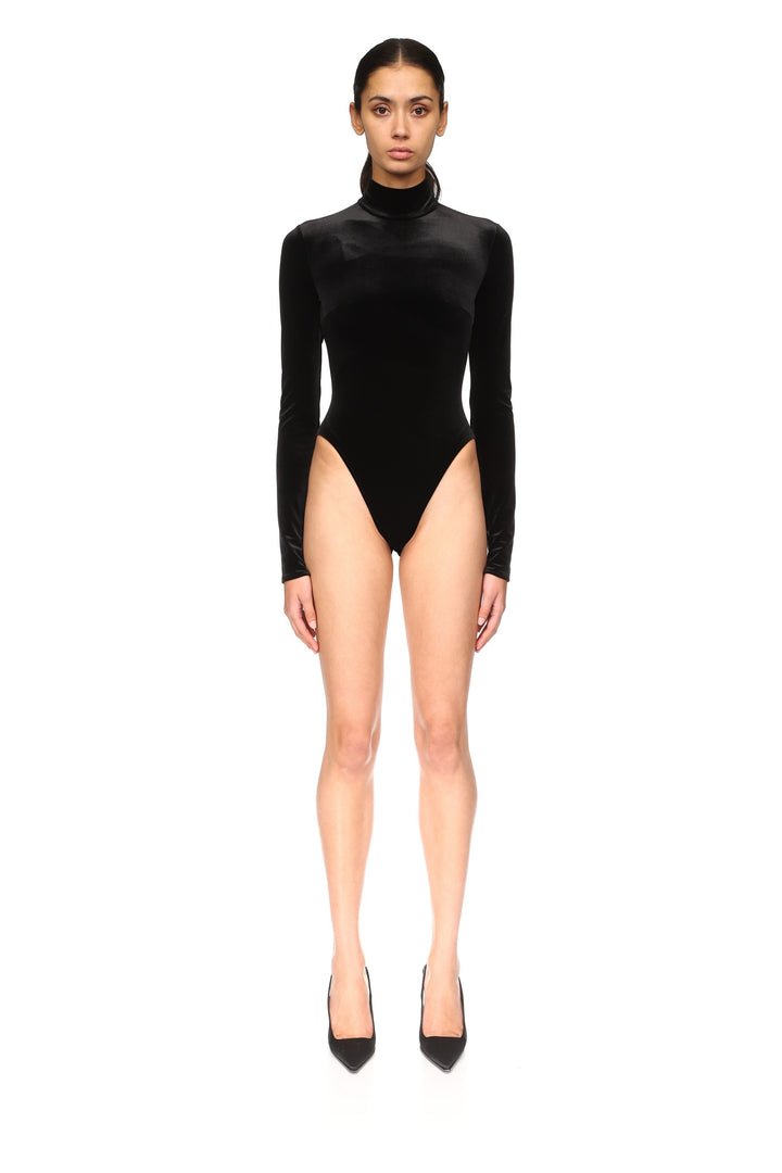 LONG SLEEVE VELVET JERSEY BODYSUIT