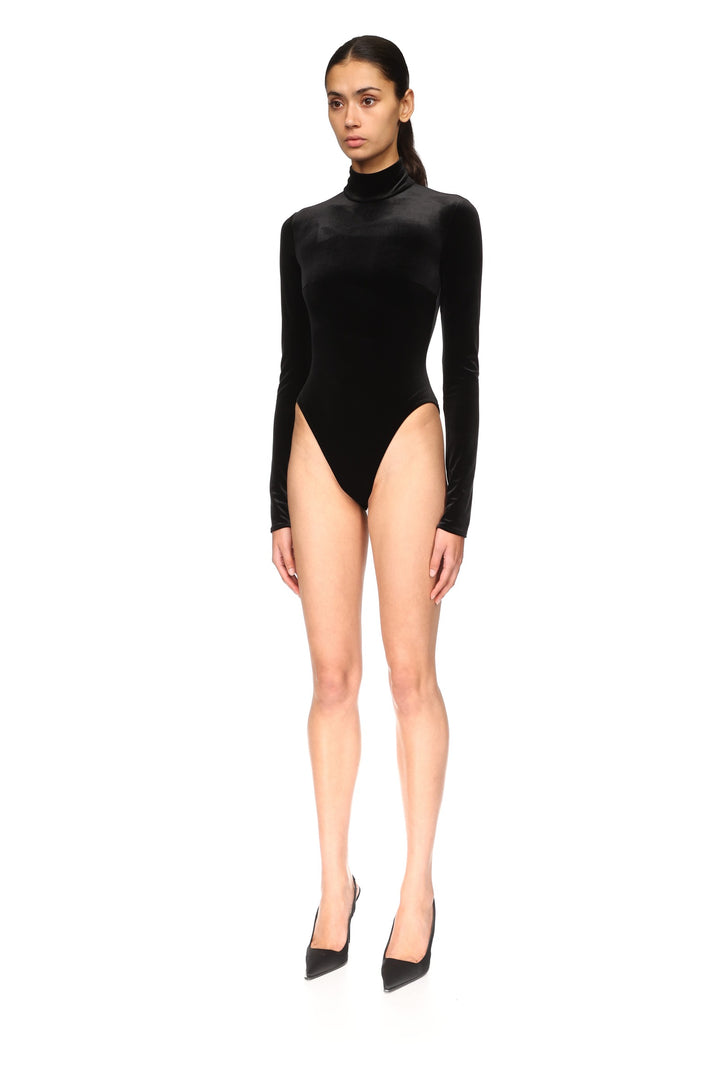 LONG SLEEVE VELVET JERSEY BODYSUIT