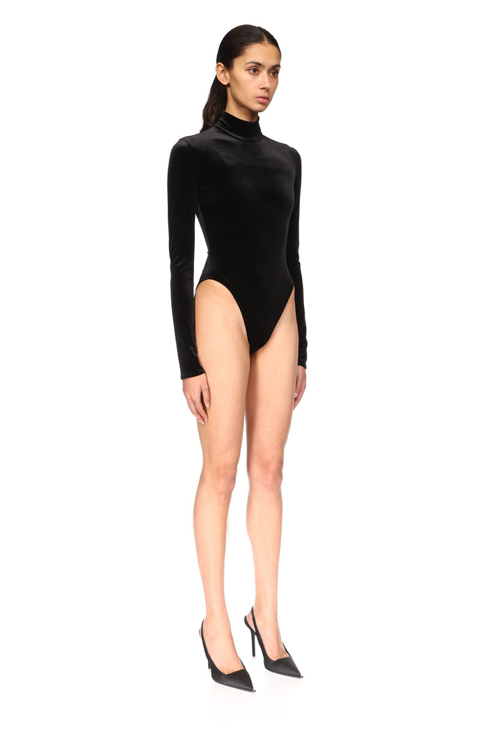 LONG SLEEVE VELVET JERSEY BODYSUIT