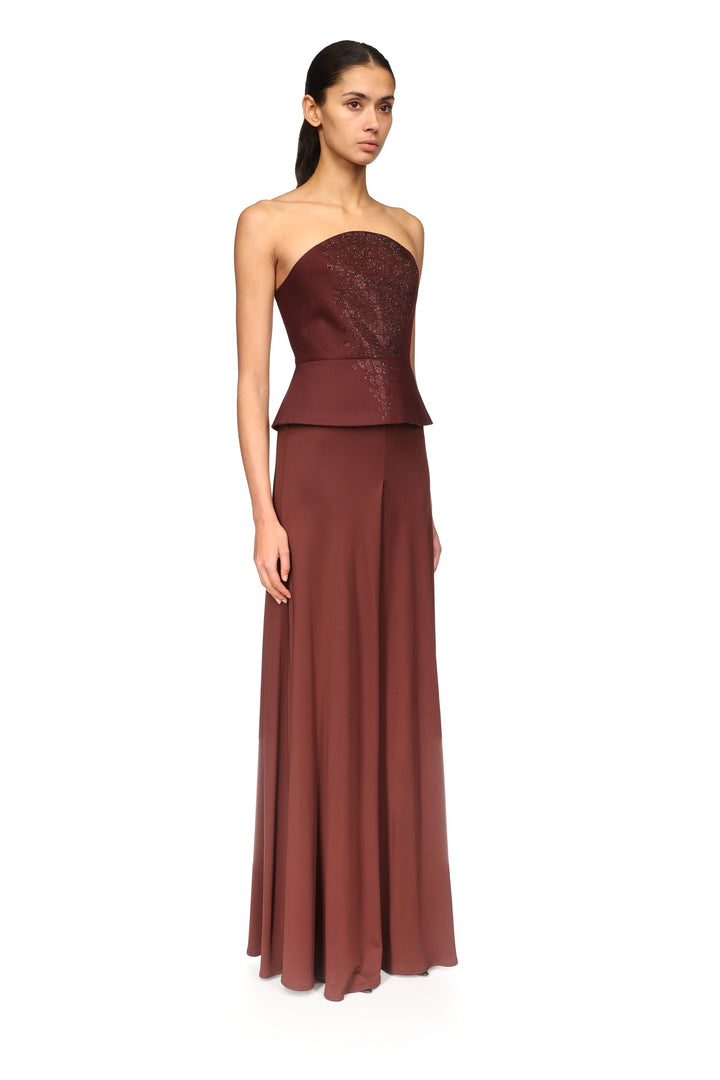 CROC RHINESTONE EMBROIDERY STRAPLESS TOP