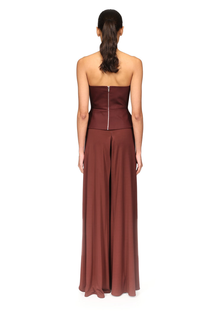 CROC RHINESTONE EMBROIDERY STRAPLESS TOP