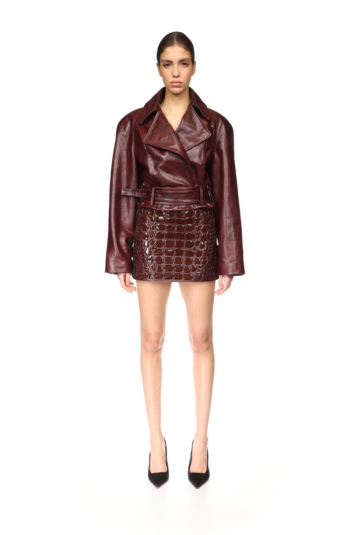 BOXY CROPPED LEATHER JACKET