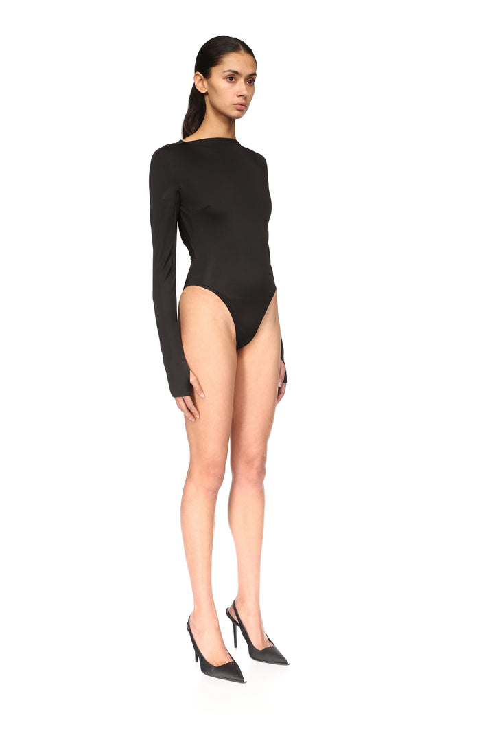 OPEN BACK BODYSUIT IN BLACK