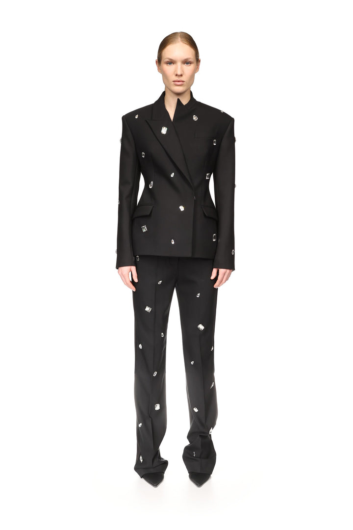ALLOVER CRYSTAL EMBROIDERED TAILORED JACKET