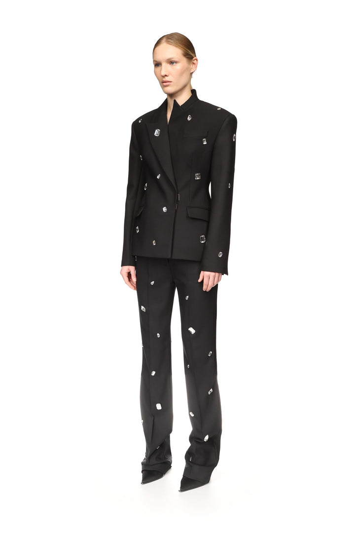 ALLOVER CRYSTAL EMBROIDERED TAILORED JACKET