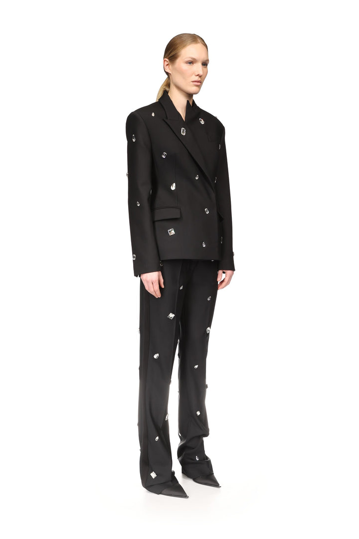 ALLOVER CRYSTAL EMBROIDERED TAILORED JACKET