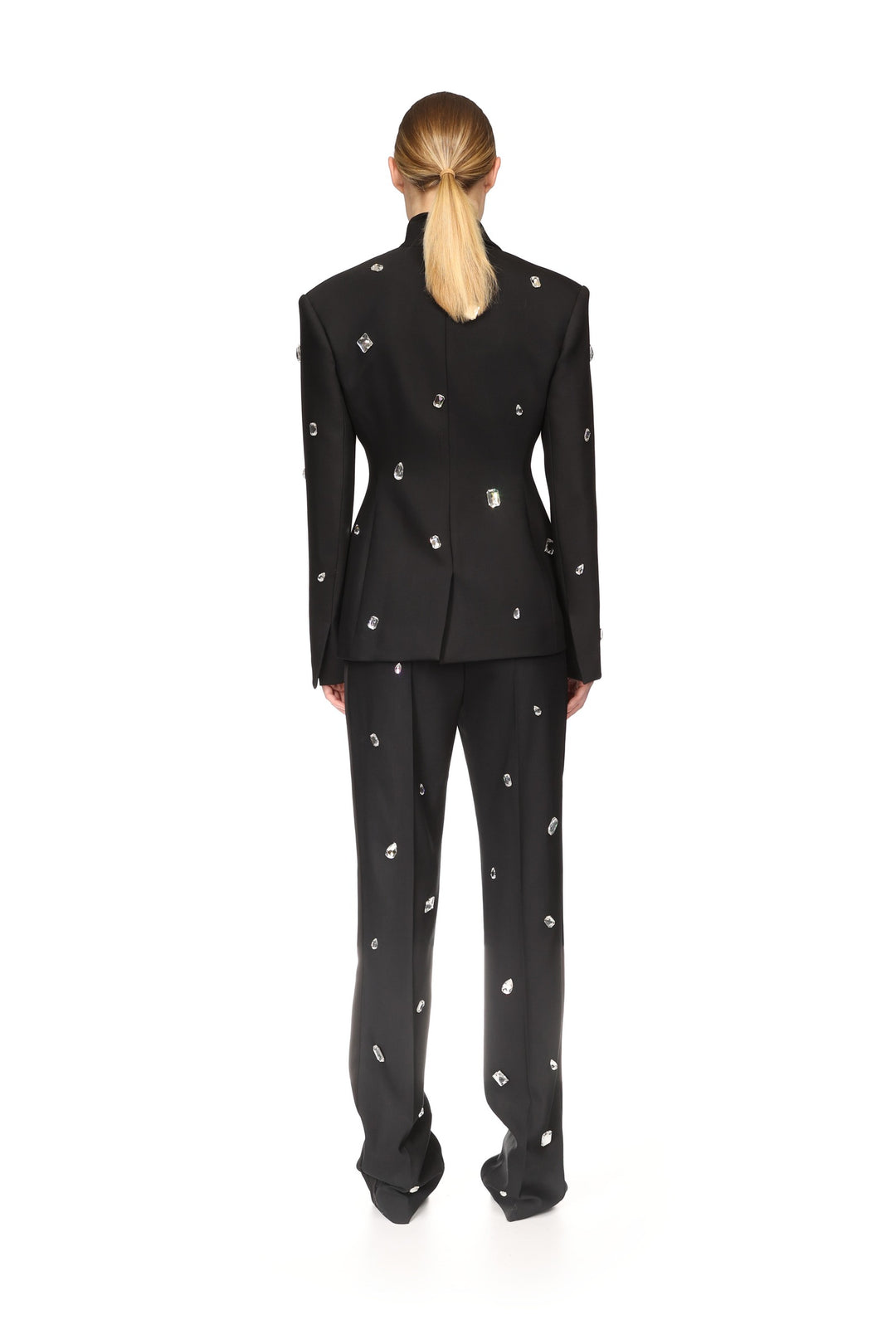 ALLOVER CRYSTAL EMBROIDERED TAILORED JACKET