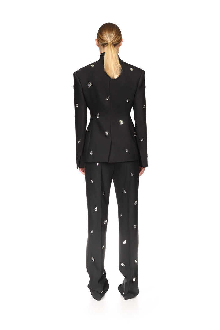 ALLOVER CRYSTAL EMBROIDERED TAILORED JACKET