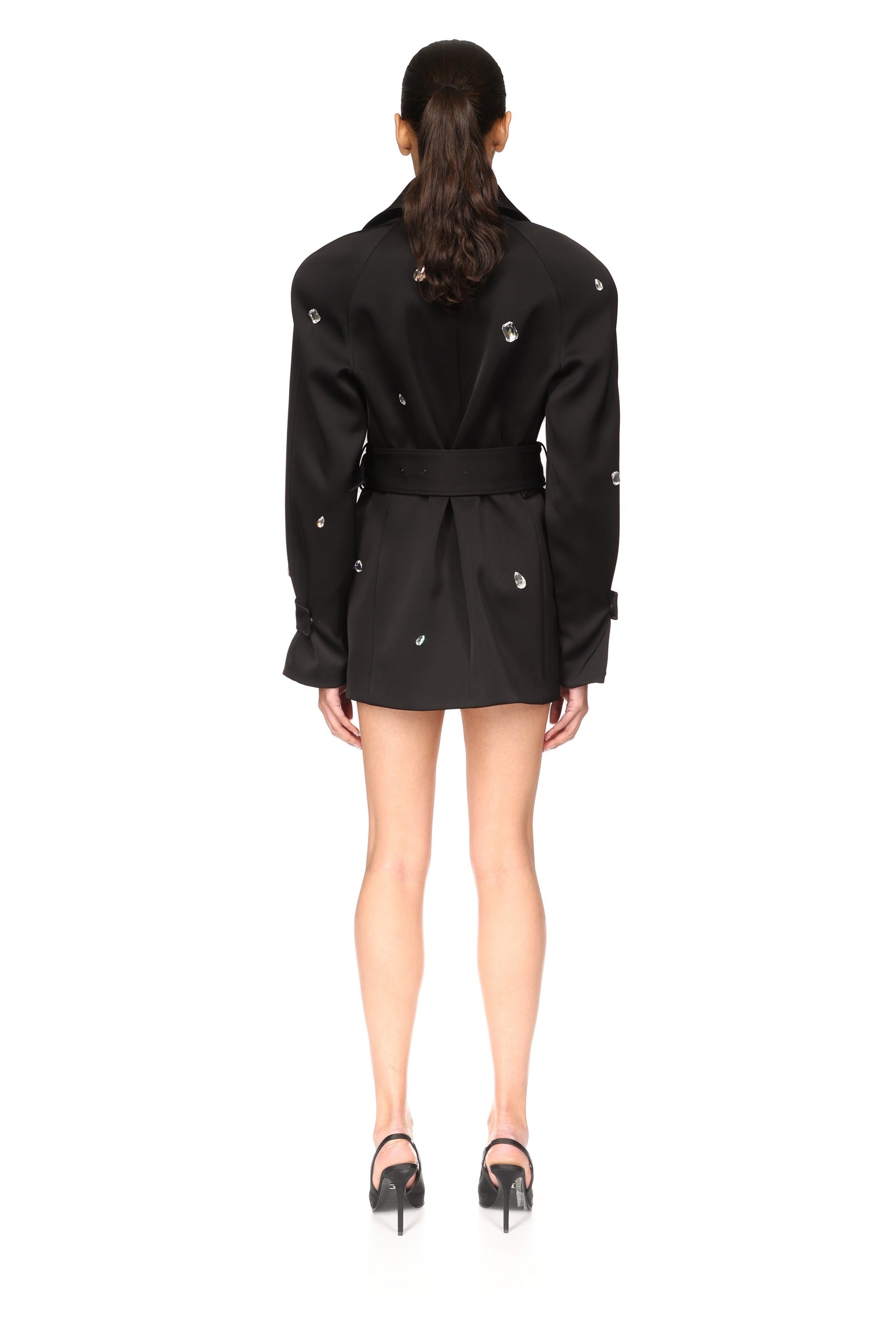 ALLOVER CRYSTAL EMBROIDERED TRENCH COAT – David Koma