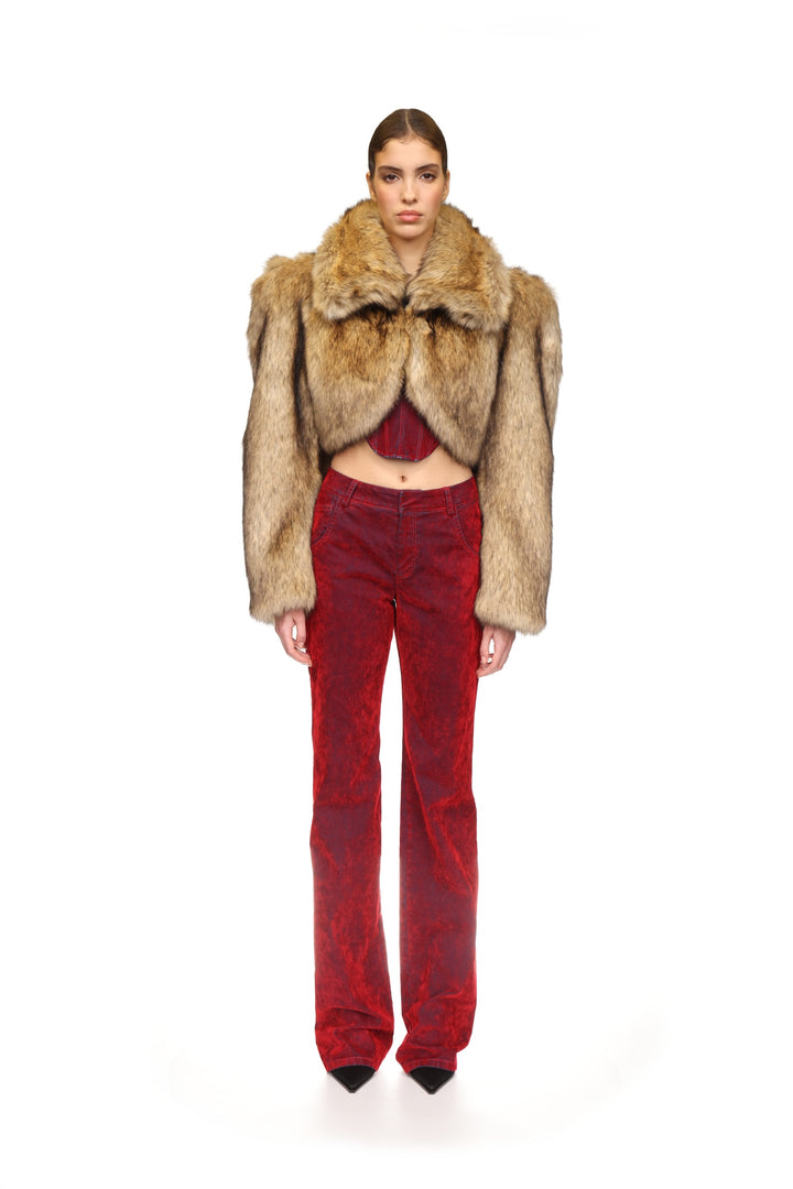 VELVET DENIM TROUSERS