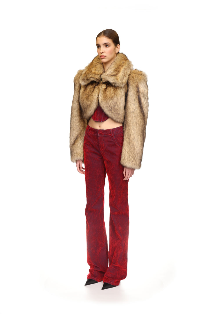 VELVET DENIM TROUSERS