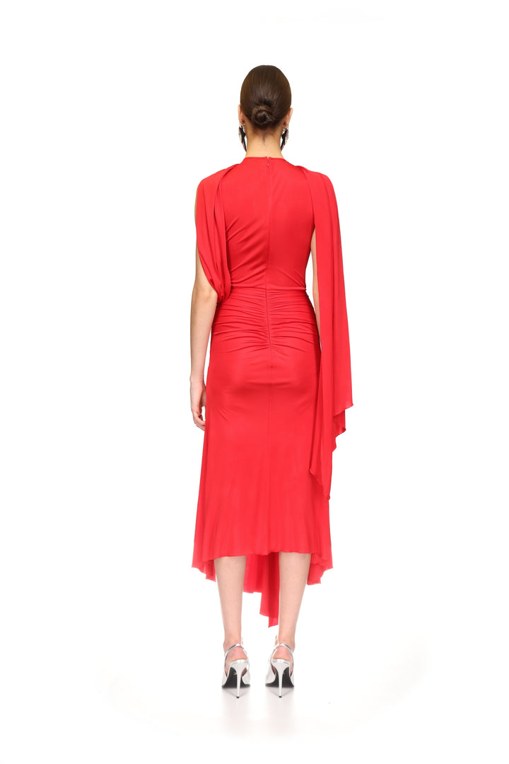 CRYSTAL STAR AND SCARF MIDI DRESS