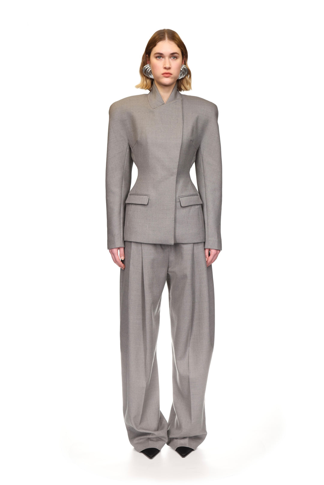 DOUBLE PLEATED TAILORED TROUSERS