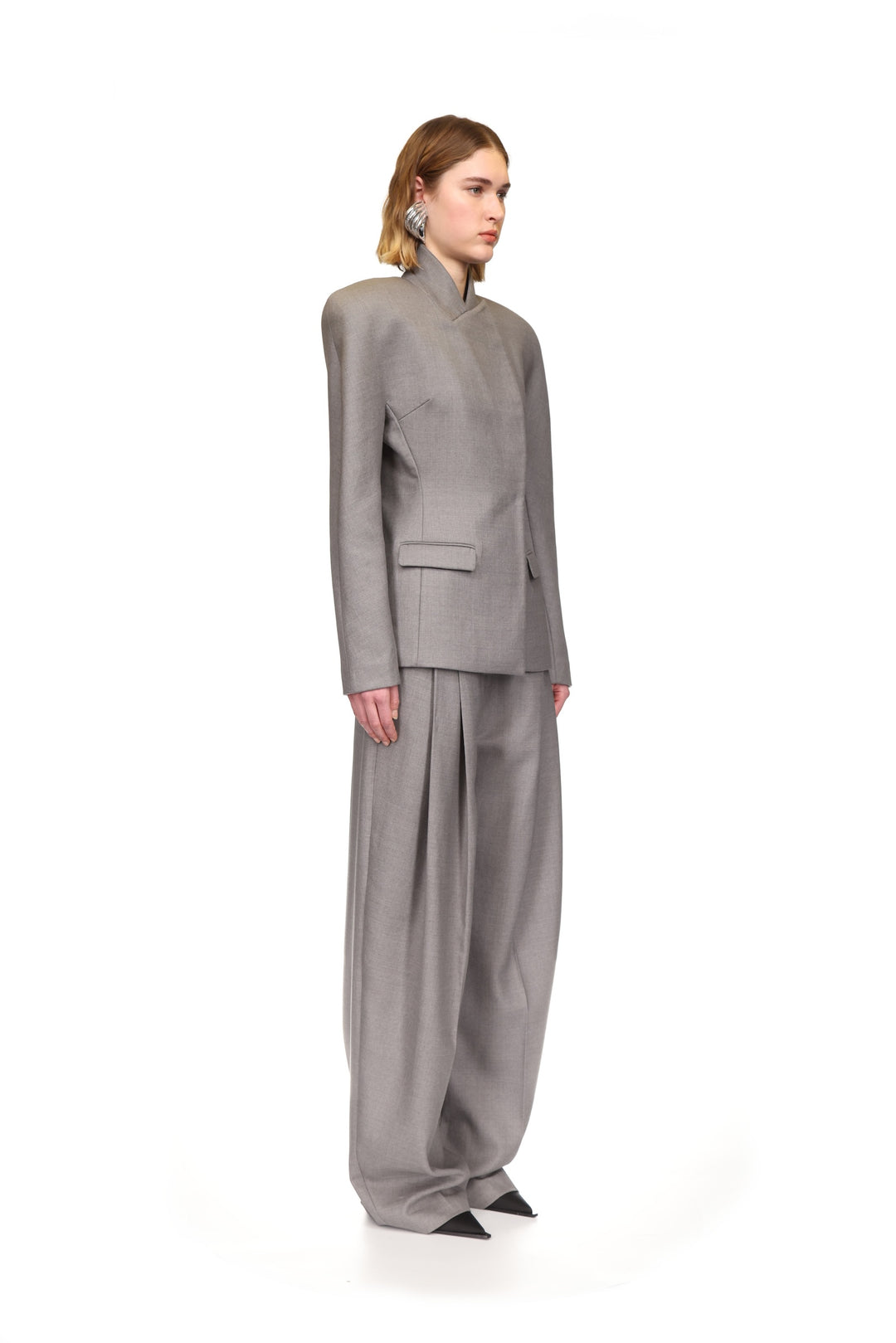 DOUBLE PLEATED TAILORED TROUSERS