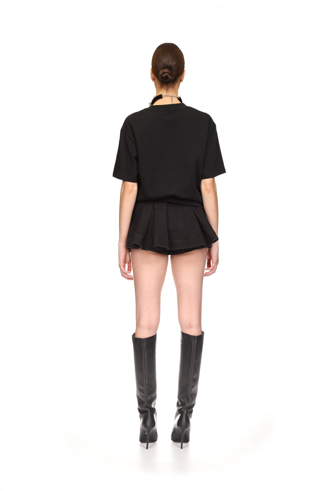 FLOUNCE DENIM MINI SKIRT