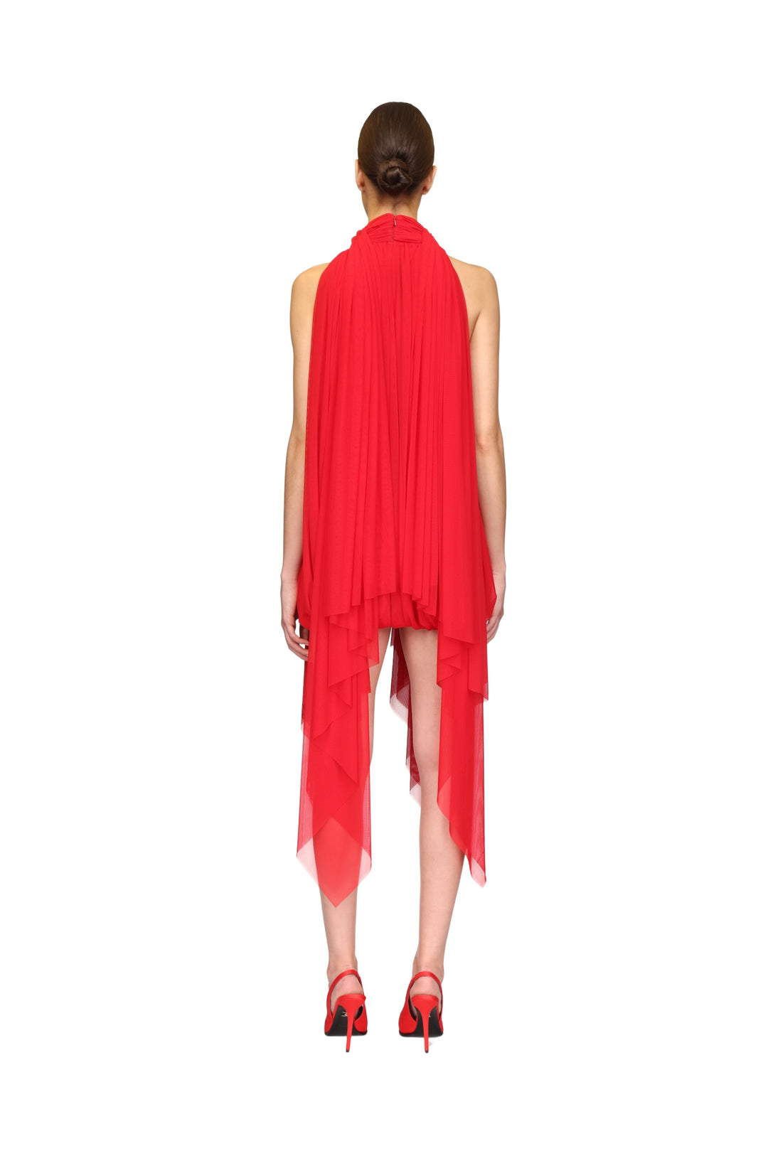 3D FLOWER AND DRAPE MINI DRESS