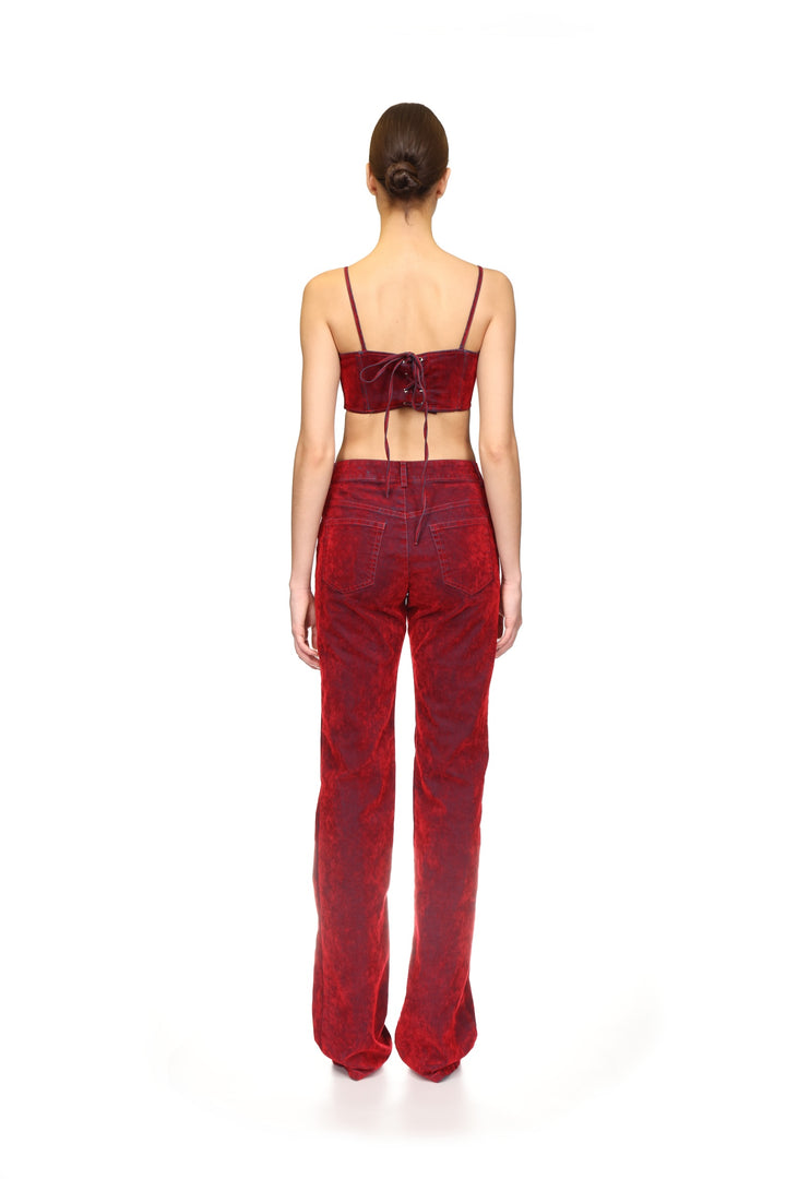 VELVET DENIM CORSET TOP