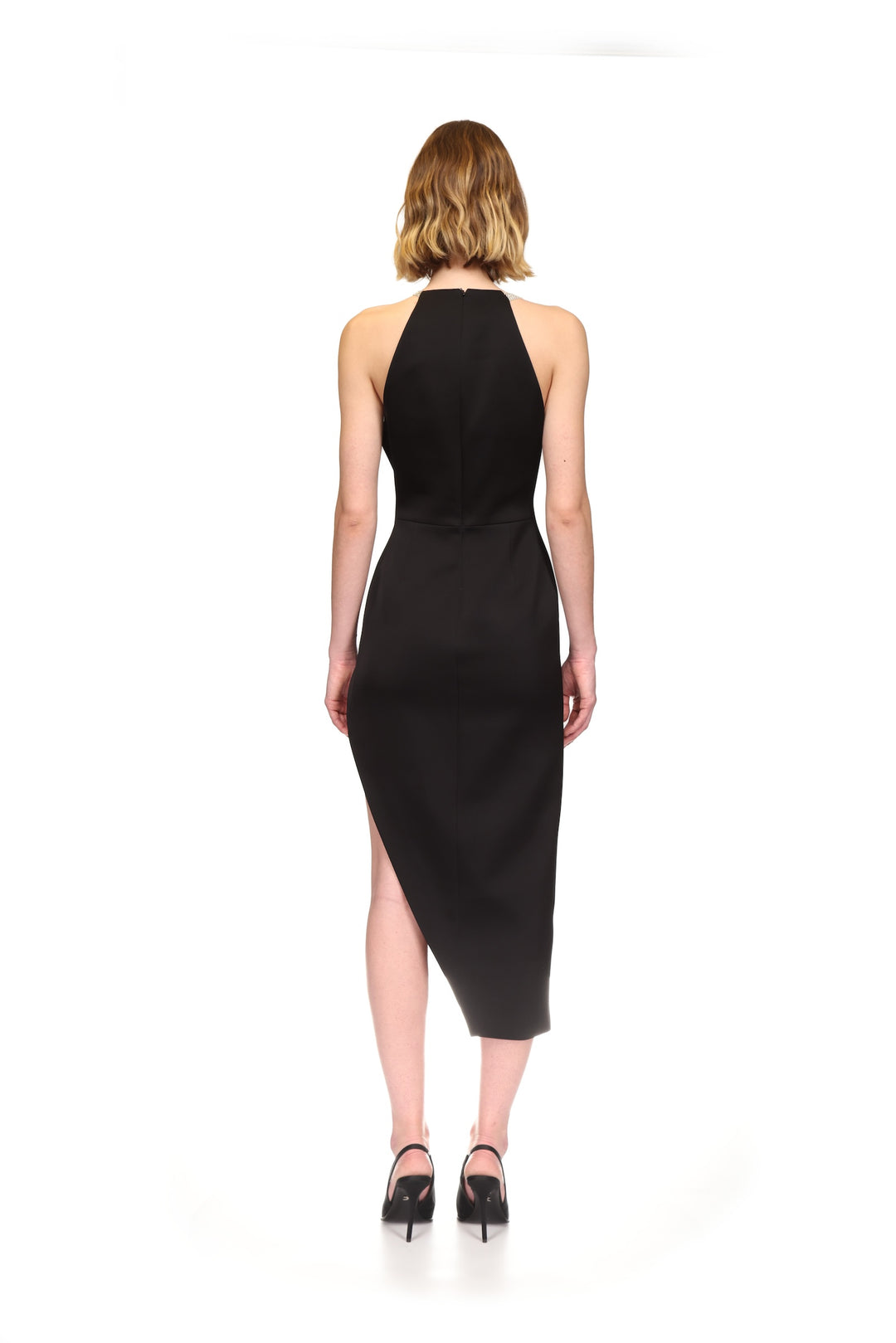 CRYSTAL STAR AND STRAPS MIDI DRESS