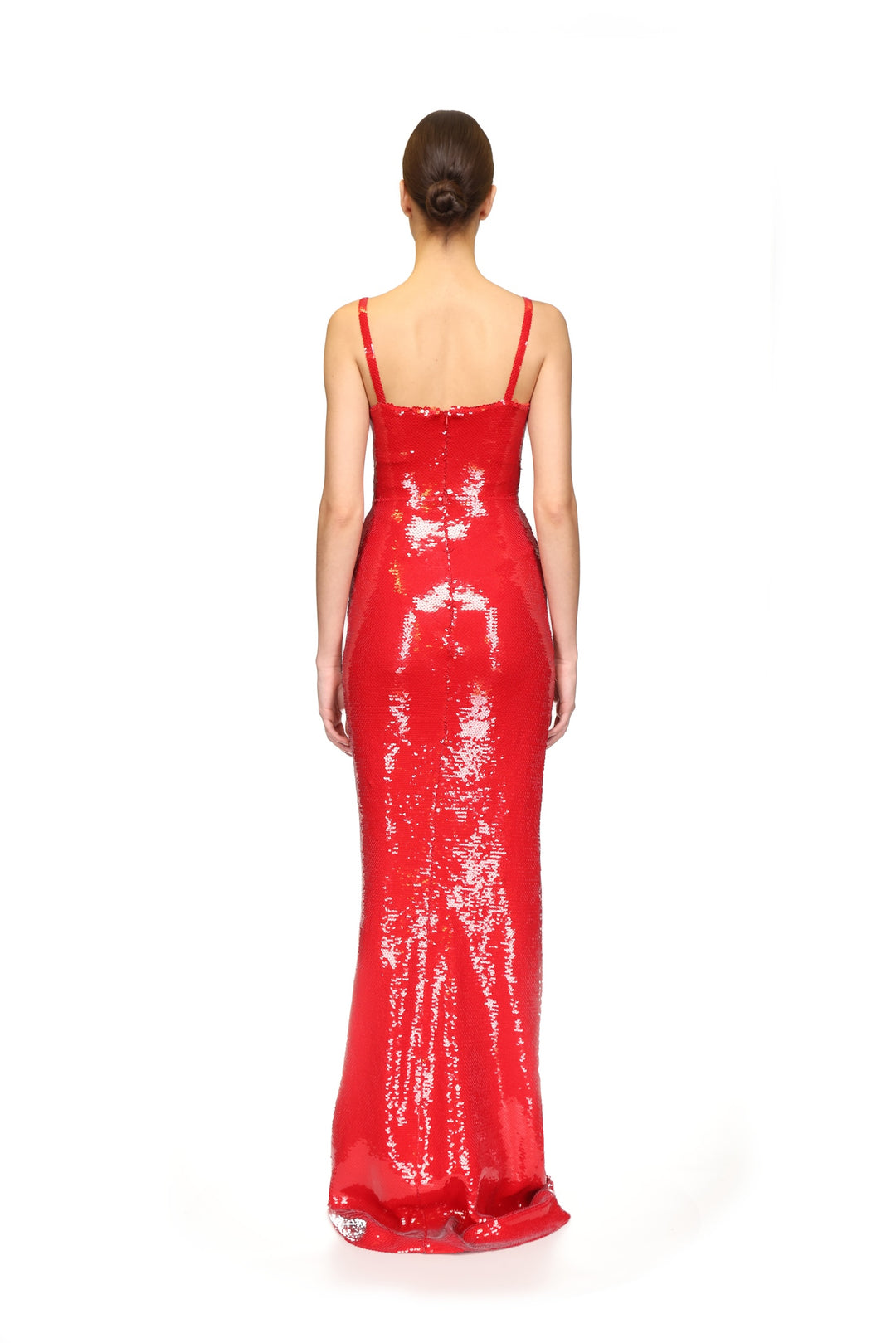 SEQUIN GOWN WITH 3D FLOWERS
