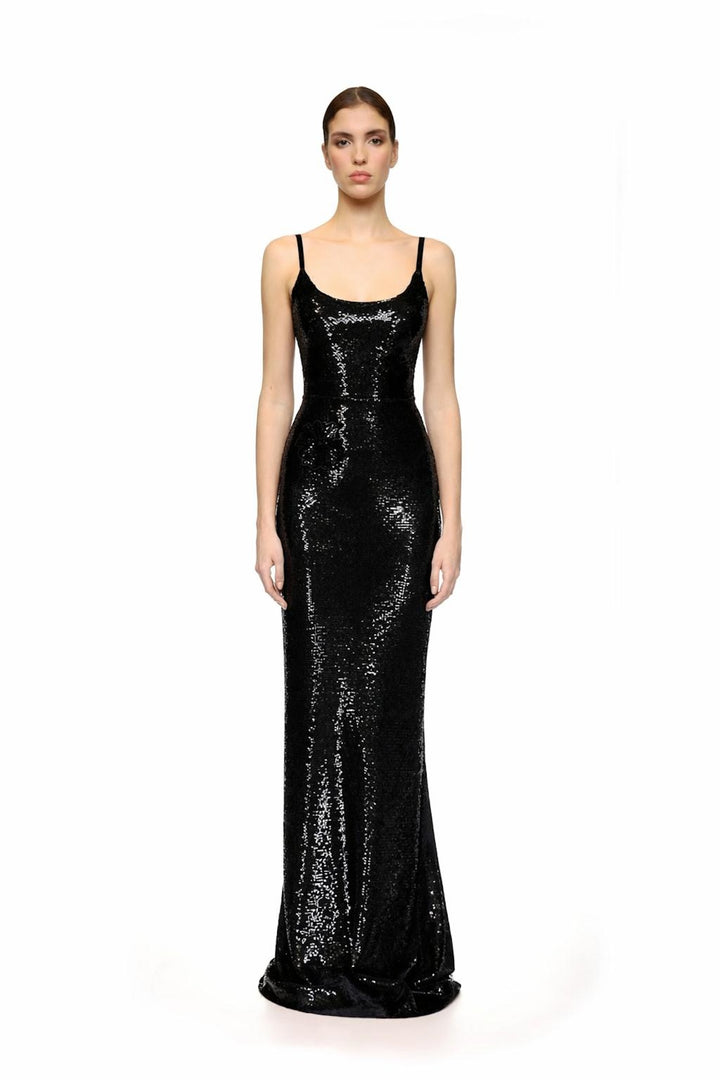 FITTED SEQUIN GOWN