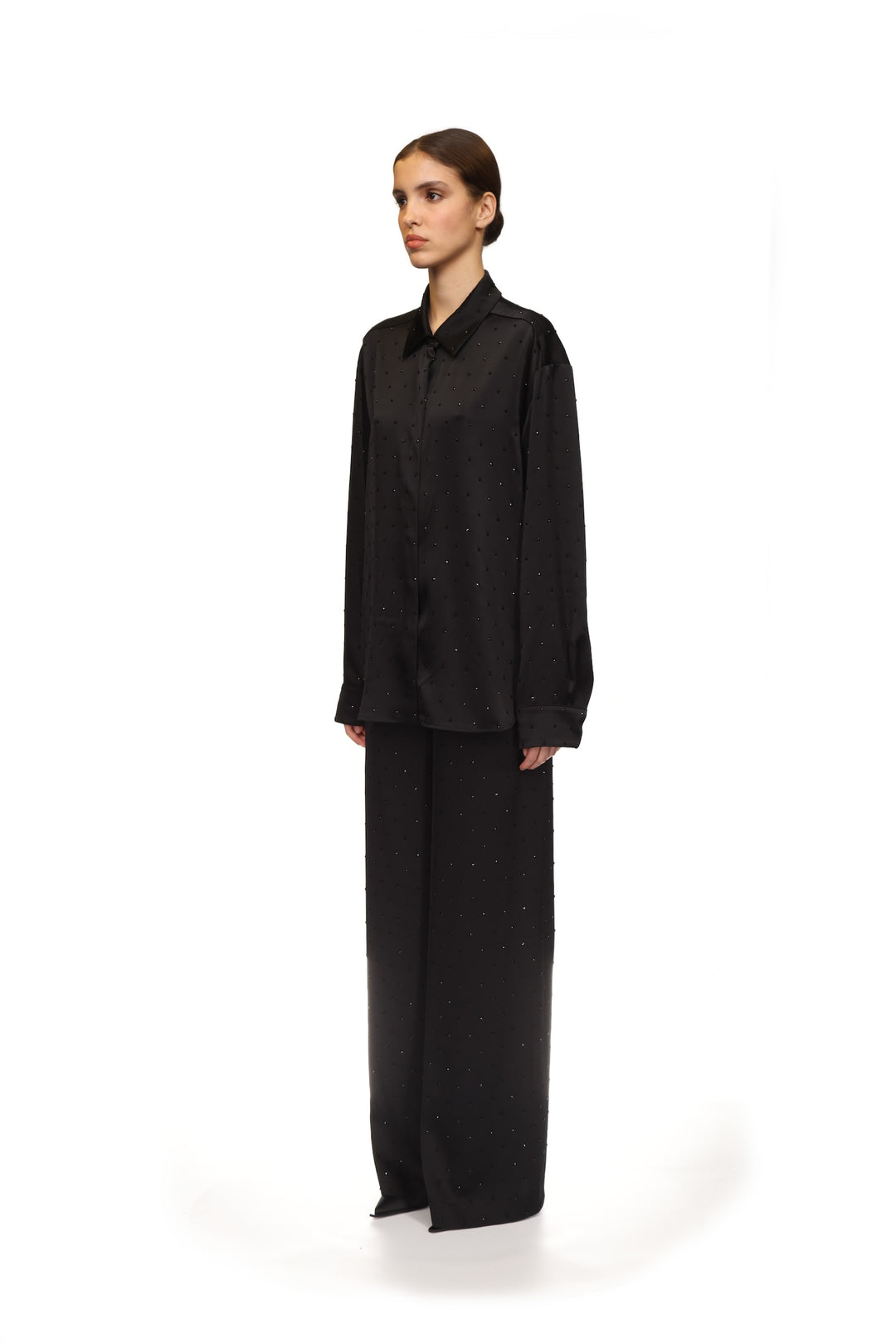 STAR RHINESTONE WIDE LEG TROUSERS