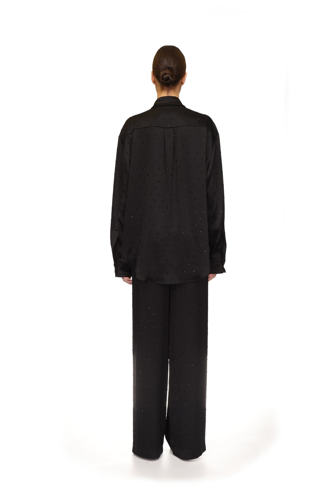 STAR RHINESTONE WIDE LEG TROUSERS