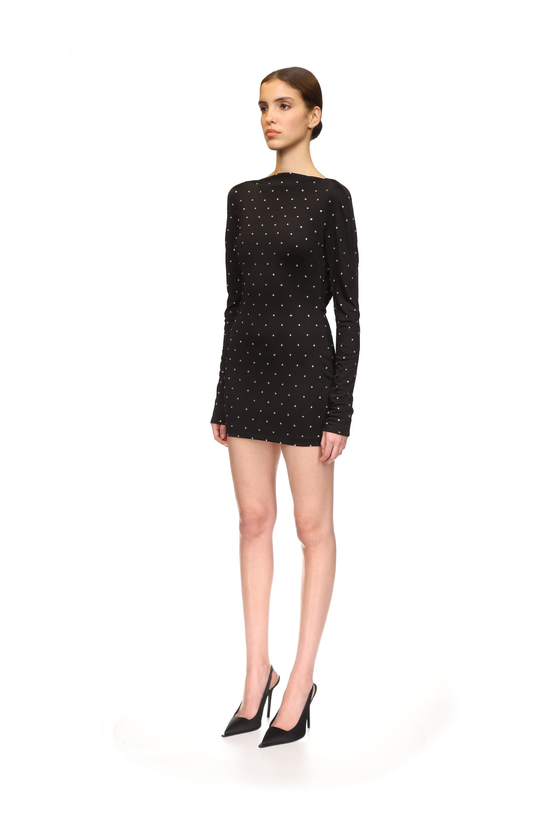 STAR RHINESTONE OPEN BACK MINI DRESS