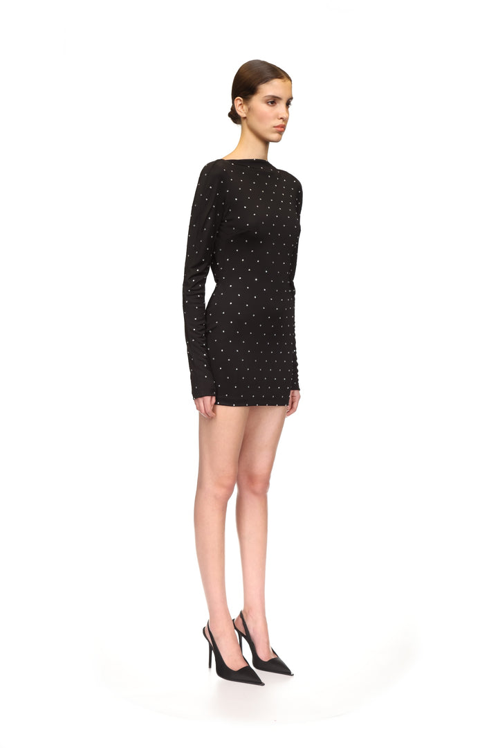 STAR RHINESTONE OPEN BACK MINI DRESS