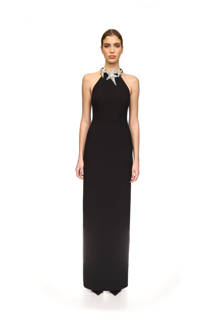 CRYSTAL STARS HALTER GOWN
