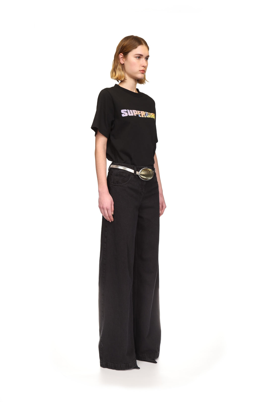 SUPERGIRL x DAVID KOMA LOGO PRINT T-SHIRT
