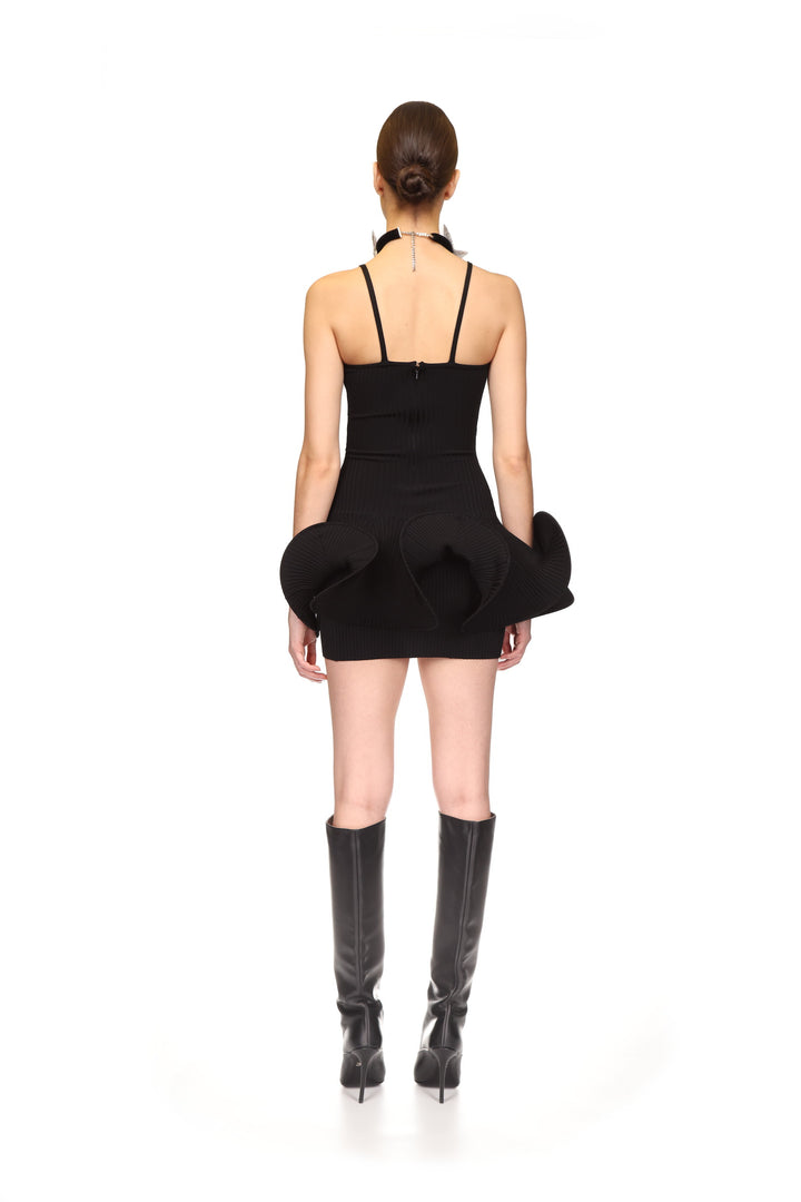 SWIRLING HEM MINI KNIT CAMI DRESS