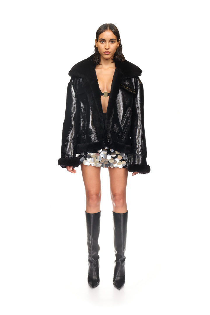 SHEARLING JACKET IN BLACK