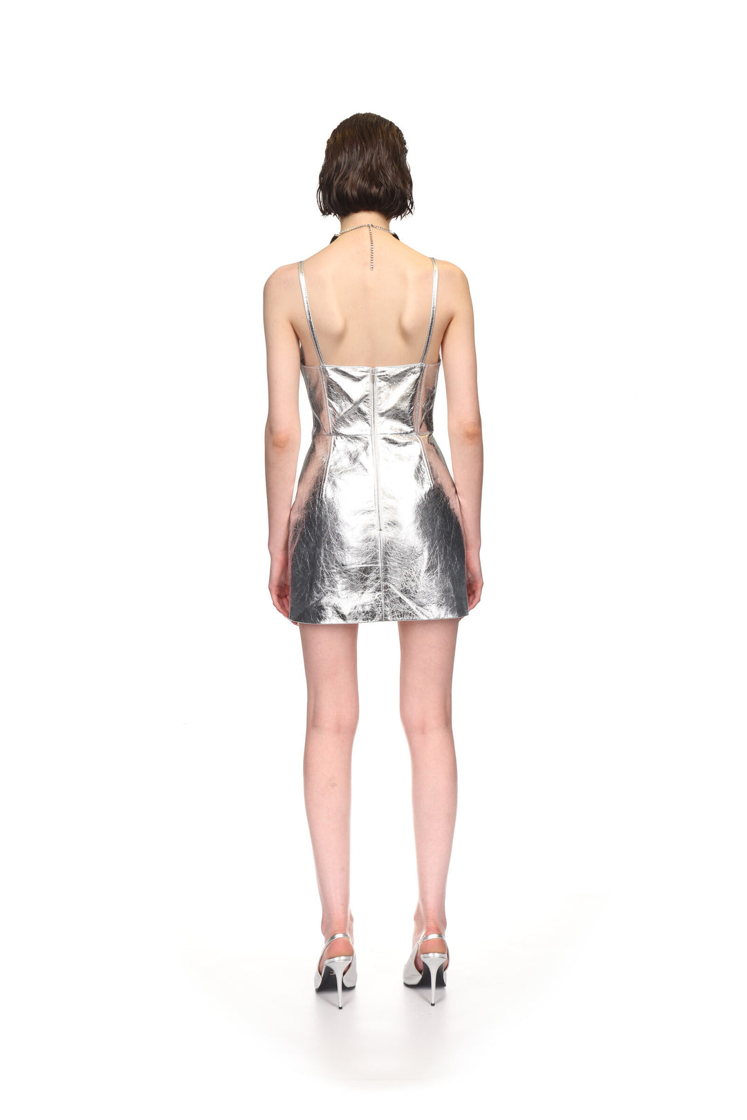 LEATHER CAMI MINI DRESS