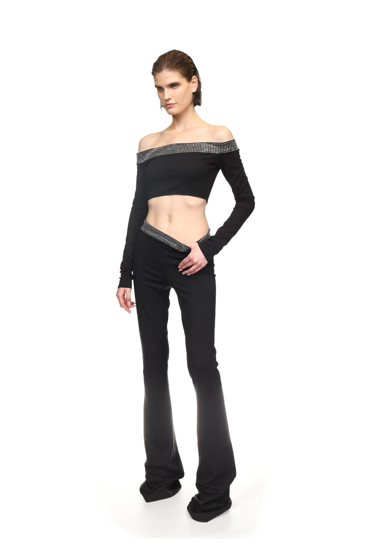 CRYSTAL HOTFIX WAIST TROUSERS