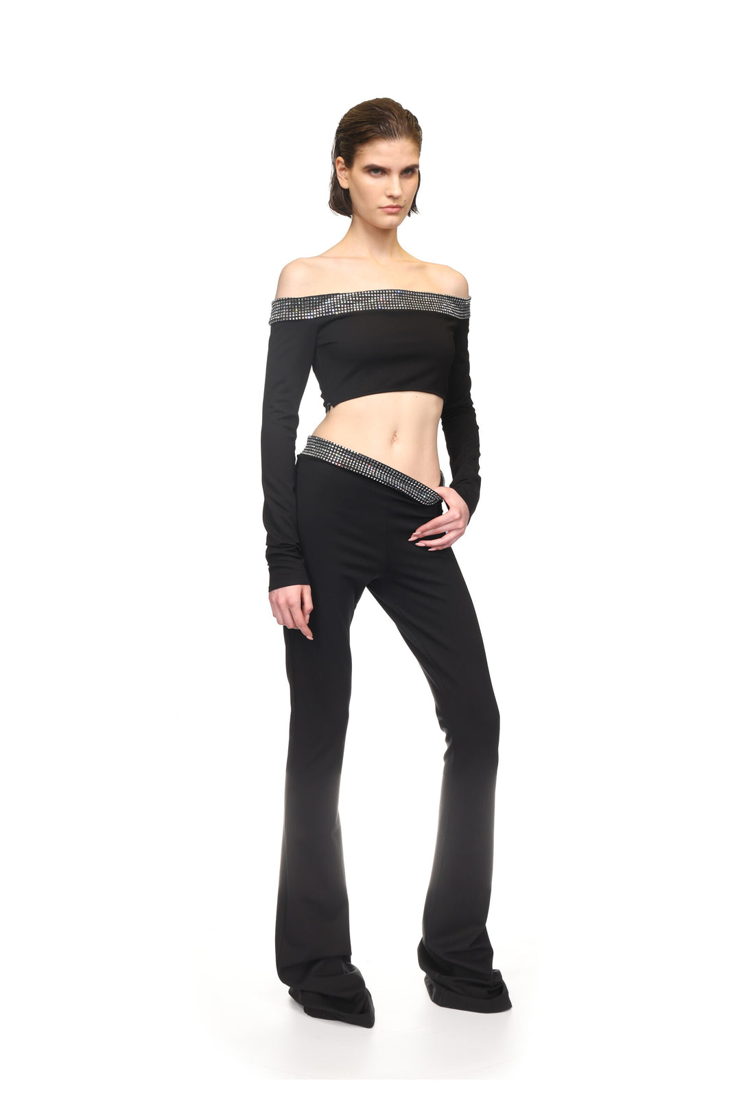 CRYSTAL HOTFIX WAIST TROUSERS