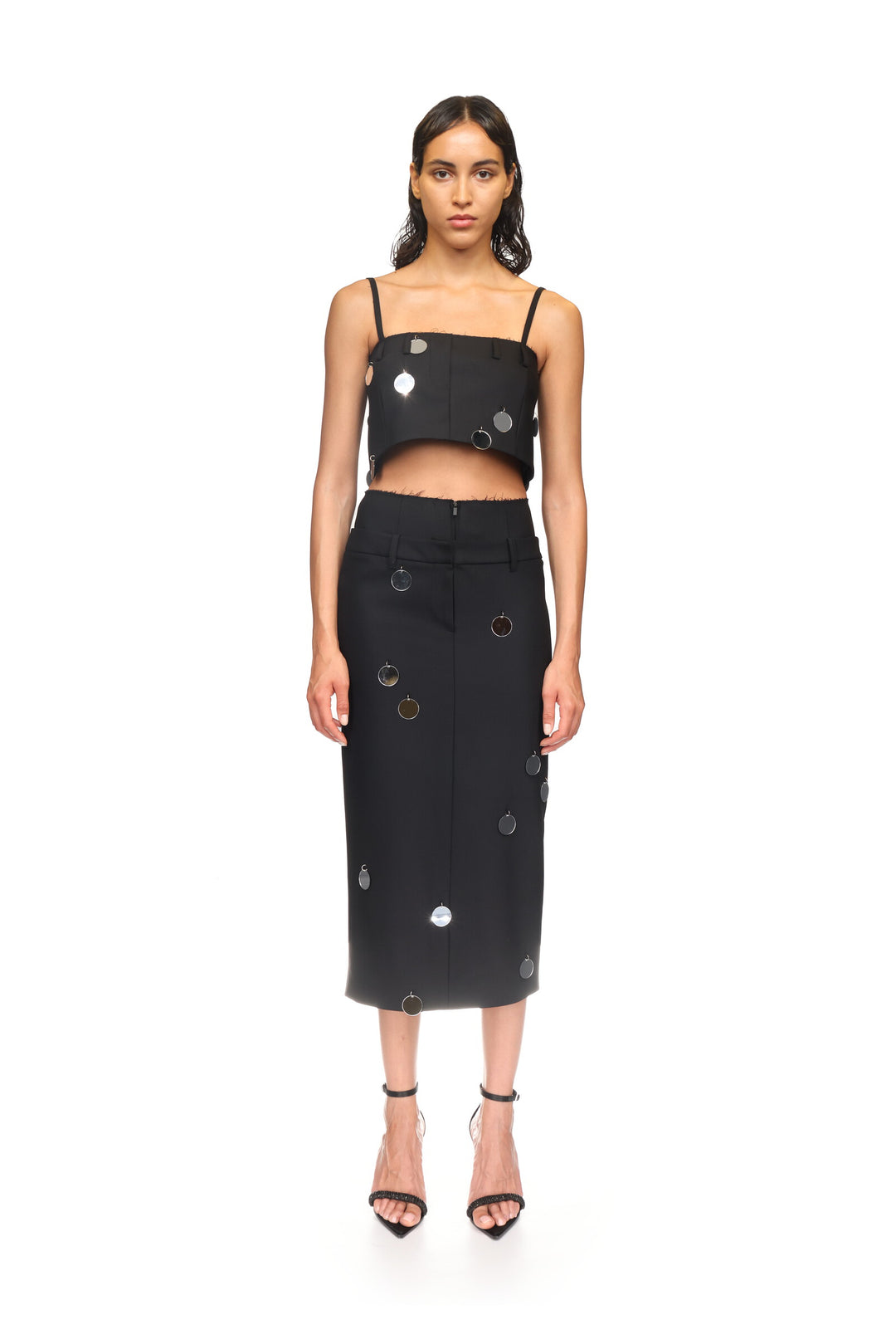 PLEXI MIRRORS MIDI SKIRT