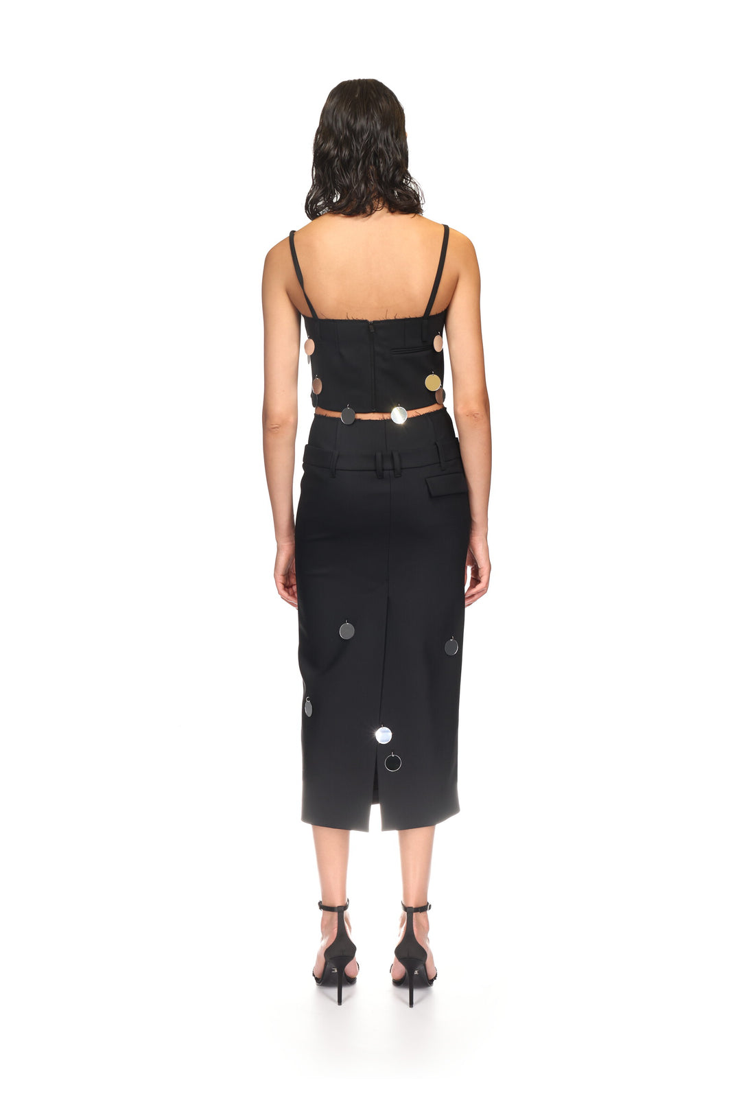 PLEXI MIRRORS MIDI SKIRT