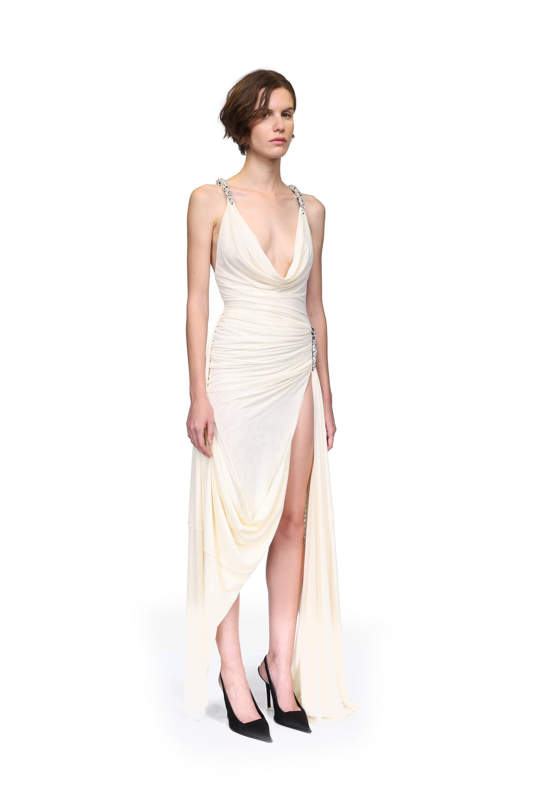 CRYSTAL CLAW DETAILING AND MESH GOWN