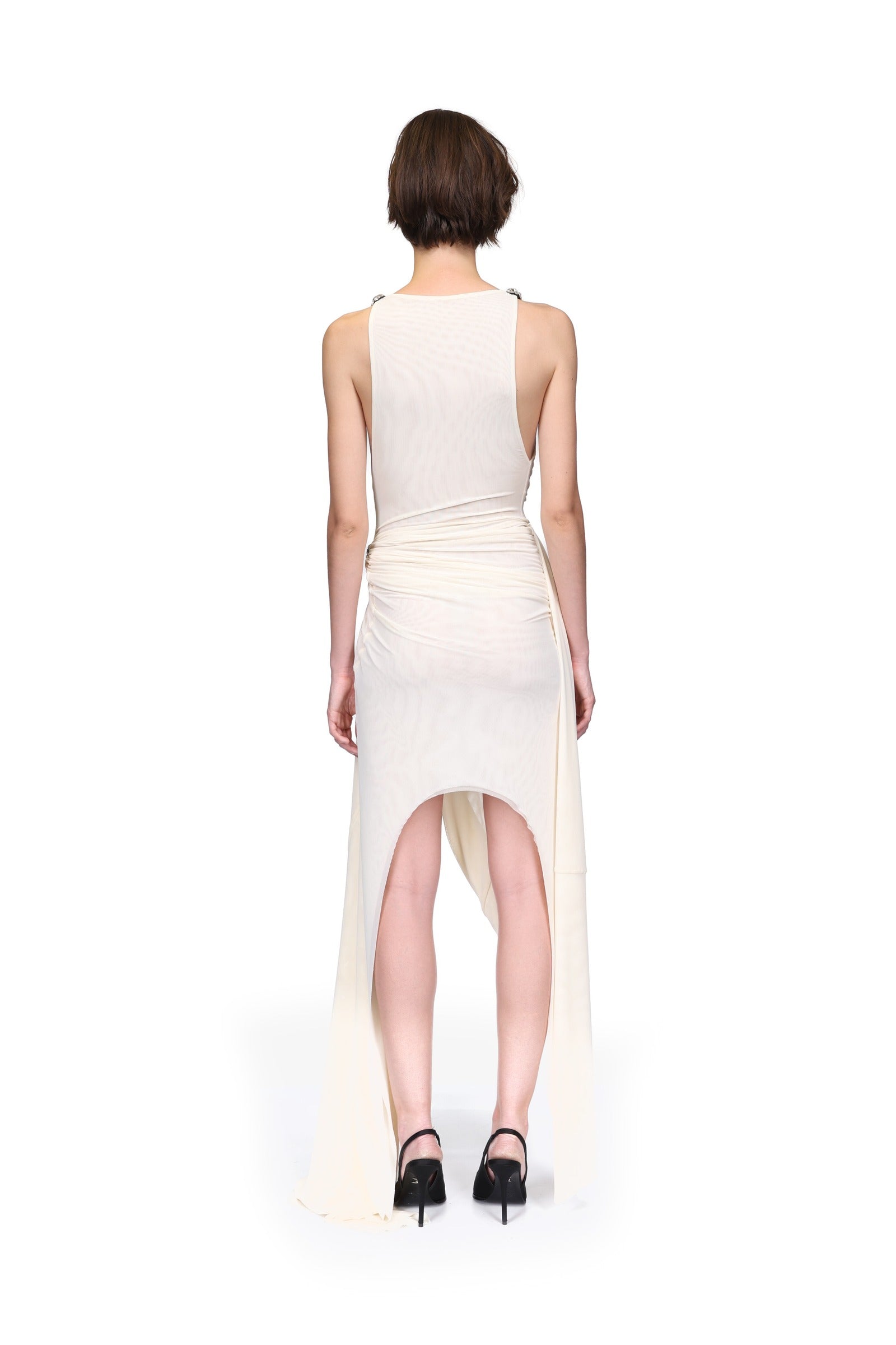 オールインワン・サロペット David Koma Crystal Claw Embr Detail Asymmetric Gown Crystal Claw Embroidered Detail Asymmetric Dress by David