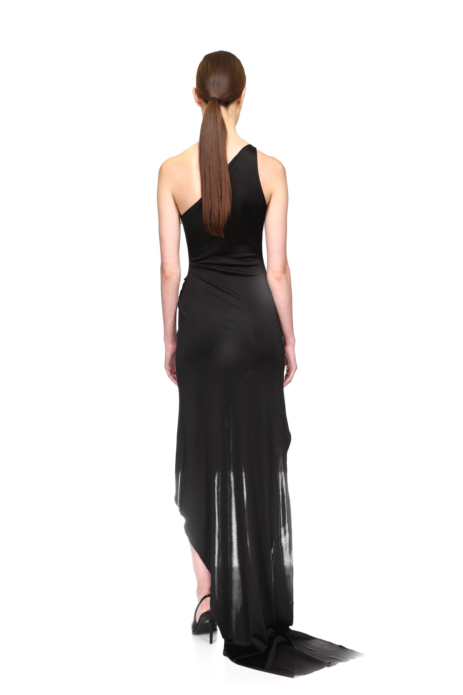 CRYSTAL BUCKLE DETAIL ONE SHOULDER DRESS – David Koma