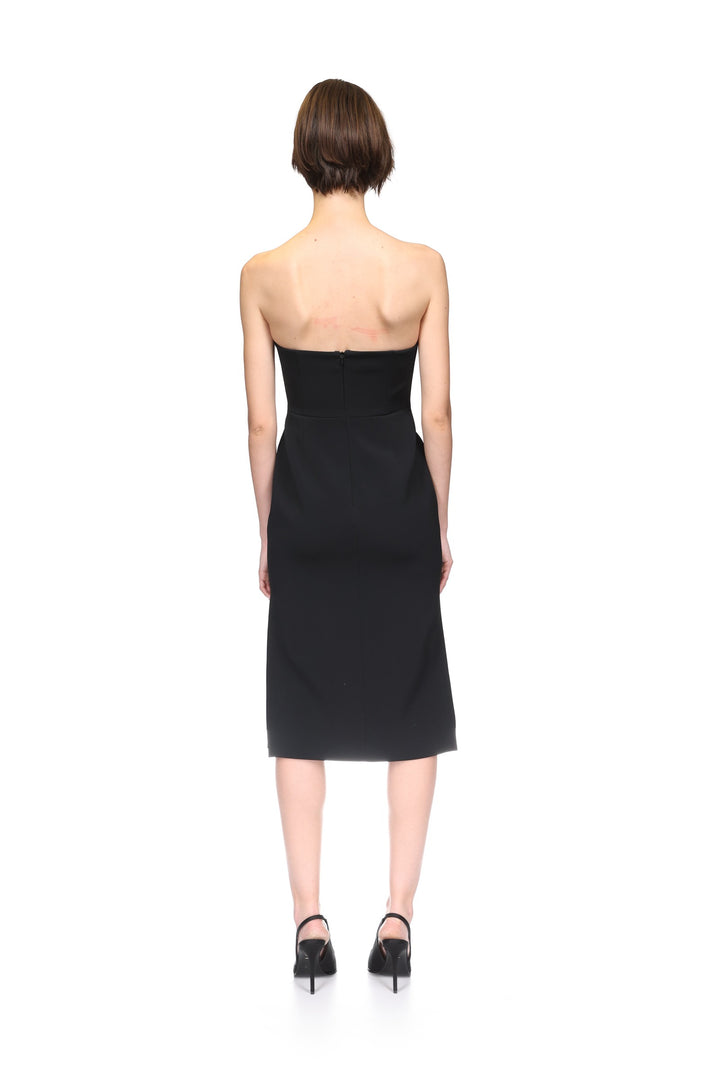 SPECKLED CRYSTAL EMBROIDERY MIDI DRESS