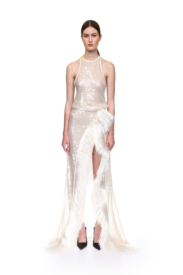 HALTERNECK SEQUIN TANK TOP