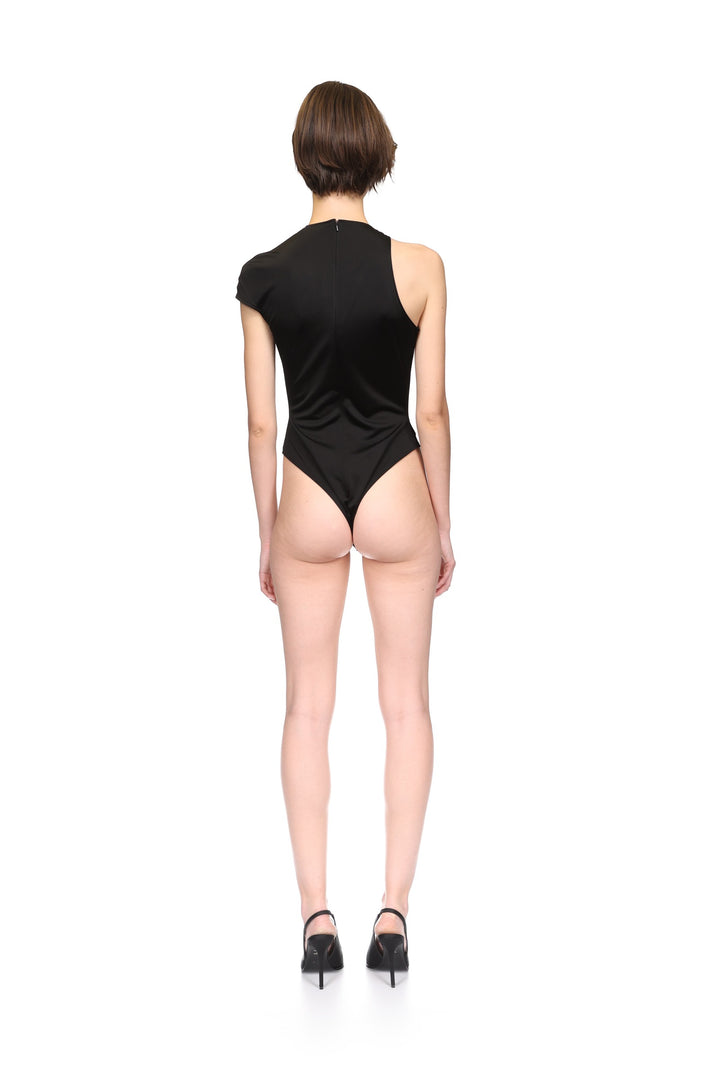 CRYSTAL BUCKLE AND JERSEY BODYSUIT
