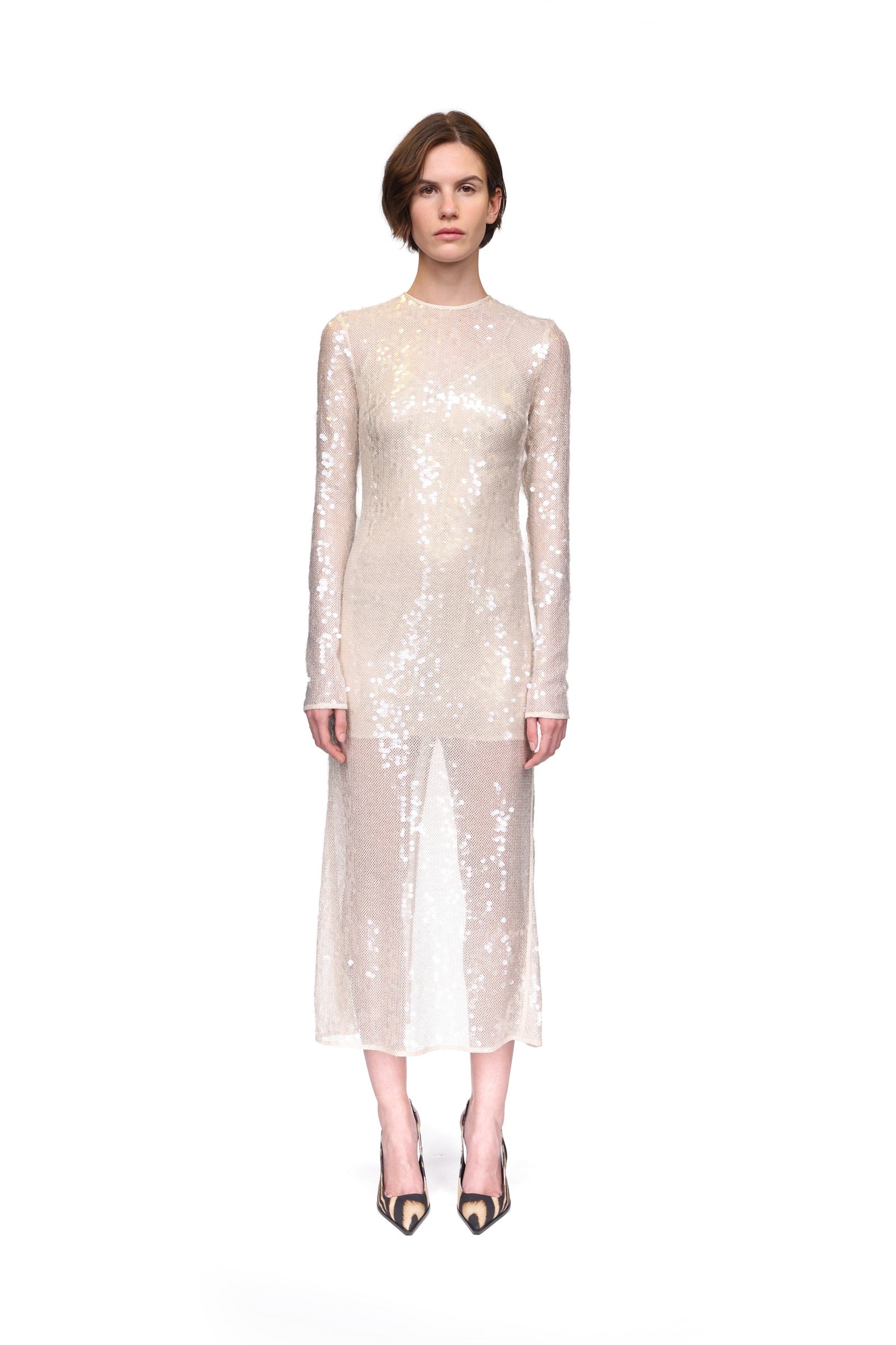 LONG SLEEVED SEQUIN MIDI DRESS – David Koma