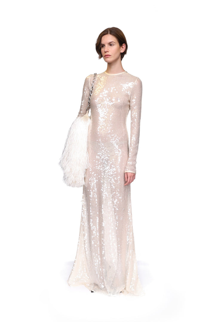 LONG SLEEVED SEQUIN GOWN