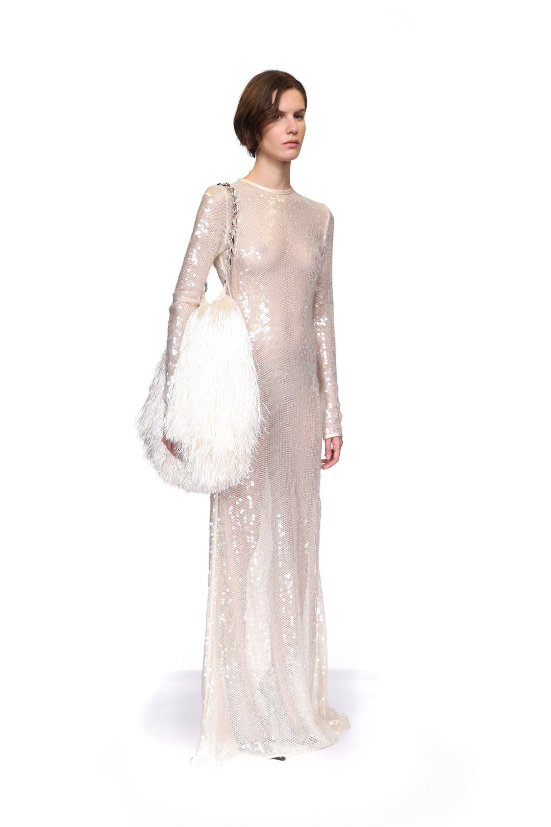 LONG SLEEVED SEQUIN GOWN