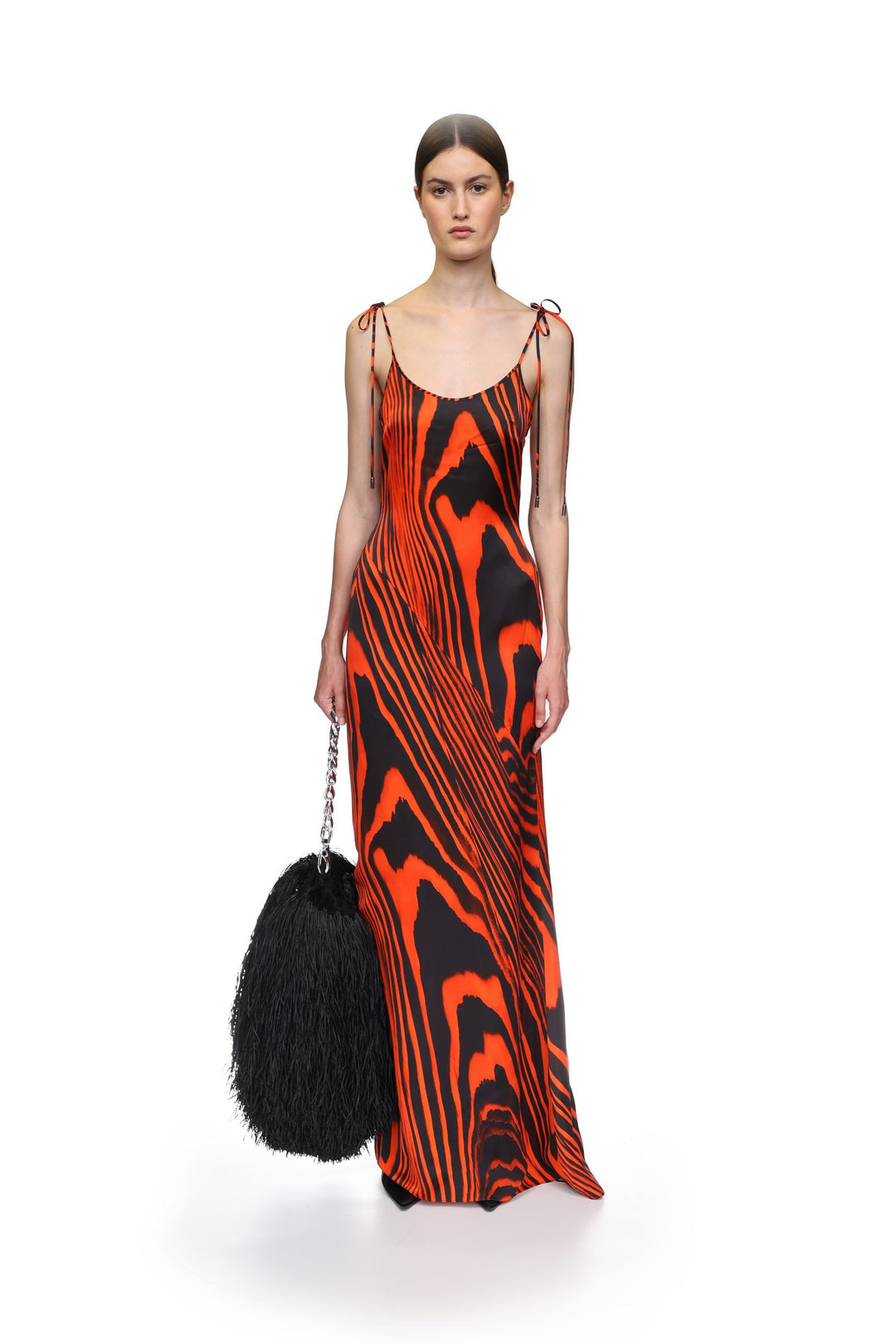 ZEBRA PRINT SATIN GOWN