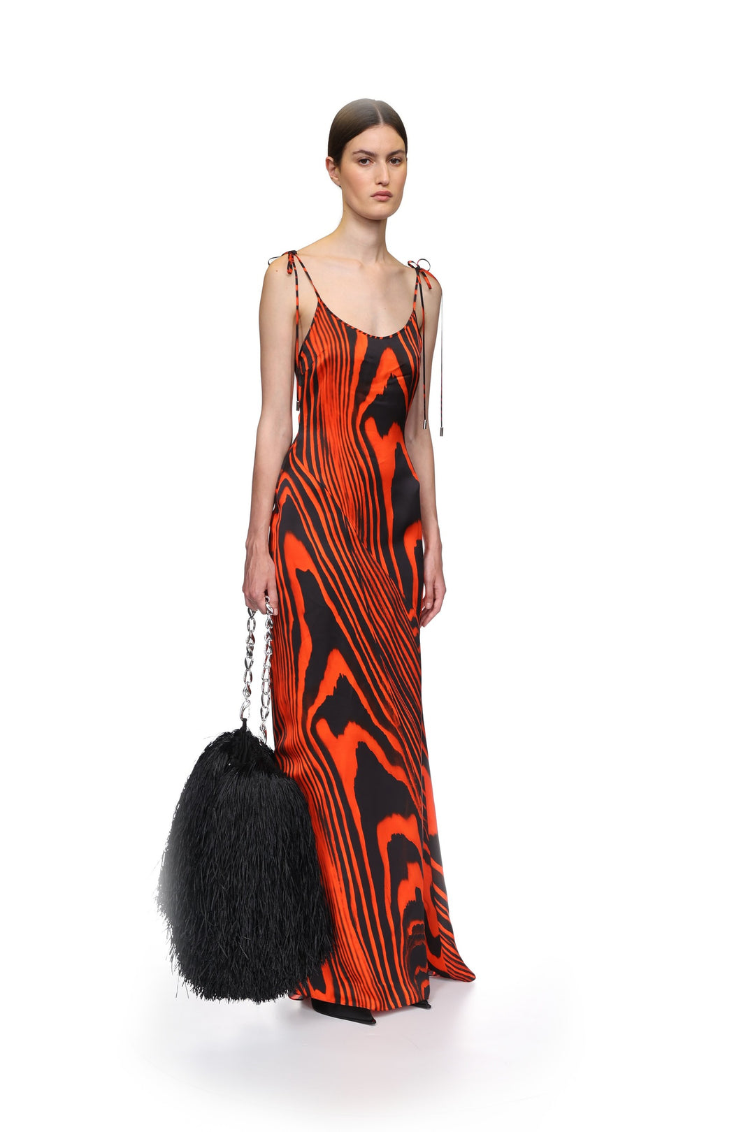 ZEBRA PRINT SATIN GOWN