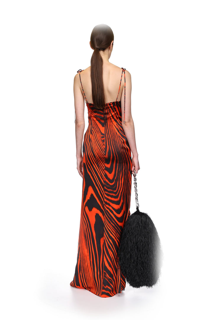 ZEBRA PRINT SATIN GOWN